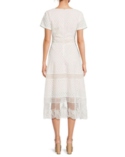 Load image into Gallery viewer, FOCUS by Shani — Eyelet Embroidered Midi Dress in White