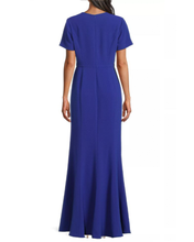 Load image into Gallery viewer, Bow Detail Crepe Gown in Royal Blue