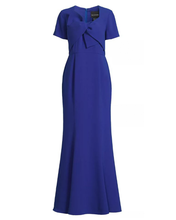 Load image into Gallery viewer, Bow Detail Crepe Gown in Royal Blue