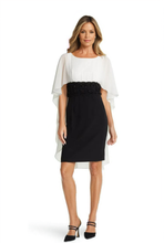 Load image into Gallery viewer, Chiffon Cape Dress with Soutache Waist