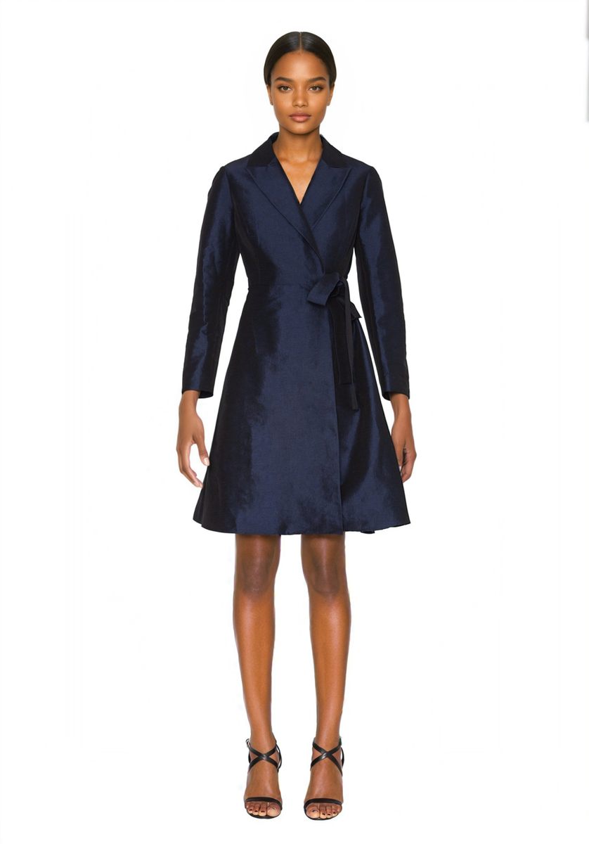 navy wrap dress FOCUS by SHANI