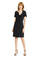 Load image into Gallery viewer, Bow Detail Crepe Sheath Dress in Black