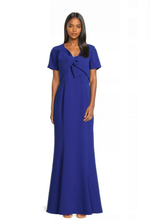 Load image into Gallery viewer, Bow Detail Crepe Gown in Royal Blue