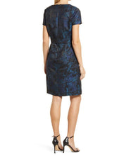 Load image into Gallery viewer, Jacquard Bow Detail Dress in Blue