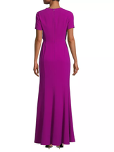 Load image into Gallery viewer, Bow Detail Crepe Gown in Fuchsia