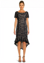 Load image into Gallery viewer, Hi-Lo Laser Cut Dress in Beige