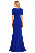 Load image into Gallery viewer, WHITE TIE by Shani - Crepe Gown with Floral Detail