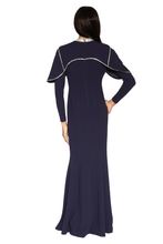 Load image into Gallery viewer, WHITE TIE by Shani - Caplet Gown With Crystal Detail - PREORDER