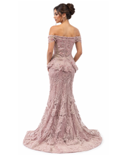 Load image into Gallery viewer, Off the Shoulder Embroidered Gown
