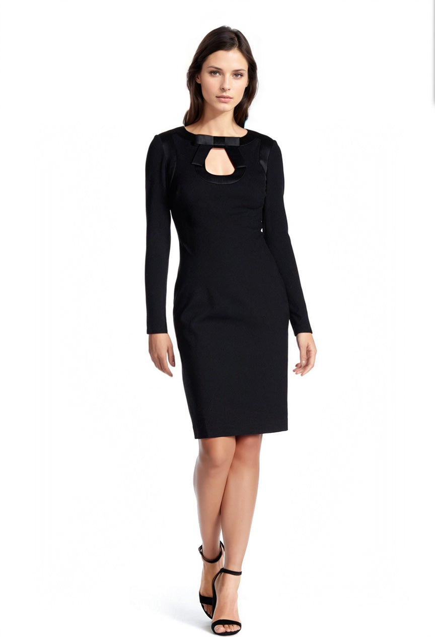 FOCUS by Shani — Keyhole Bow Dress in Black