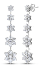 Load image into Gallery viewer, 14K Gold &amp; 4.82 TCW Lab-Grown Diamond Flower Drop Earrings