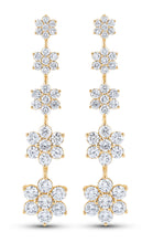 Load image into Gallery viewer, 14K Gold &amp; 4.82 TCW Lab-Grown Diamond Flower Drop Earrings