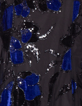 Load image into Gallery viewer, Sequin Floral Gown with Illusion Neckline and Flutter Sleeves