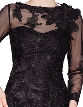 Load image into Gallery viewer, Fit and Flare Embroidered Gown with Floral Applique