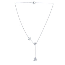 Load image into Gallery viewer, 14K Gold &amp; .10 TCW Lab-Grown Diamond Flower and Butterfly Drop Necklace