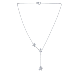 14K Gold & .10 TCW Lab-Grown Diamond Flower and Butterfly Drop Necklace