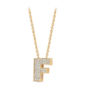 14K Gold Lab Grown Diamond Initial Necklace