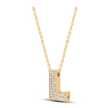 Load image into Gallery viewer, 14K Gold Lab Grown Diamond Initial Necklace