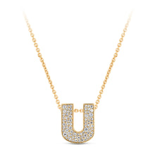 Load image into Gallery viewer, 14K Gold Lab Grown Diamond Initial Necklace