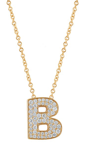 14K Gold Lab Grown Diamond Initial Necklace