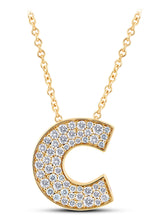 Load image into Gallery viewer, 14K Gold Lab Grown Diamond Initial Necklace