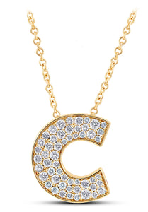 14K Gold Lab Grown Diamond Initial Necklace