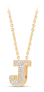 14K Gold Lab Grown Diamond Initial Necklace