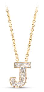 14K Gold Lab Grown Diamond Initial Necklace