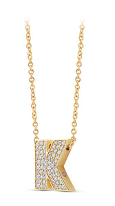 14K Gold Lab Grown Diamond Initial Necklace