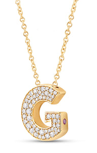 14K Gold Lab Grown Diamond Initial Necklace