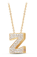 Load image into Gallery viewer, 14K Gold Lab Grown Diamond Initial Necklace