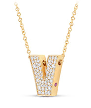 Load image into Gallery viewer, 14K Gold Lab Grown Diamond Initial Necklace