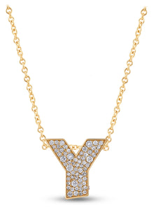 14K Gold Lab Grown Diamond Initial Necklace