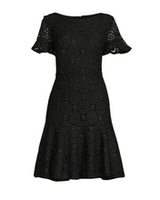 Load image into Gallery viewer, FOCUS by SHANI - Fit and Flare Embroidered Lace Dress