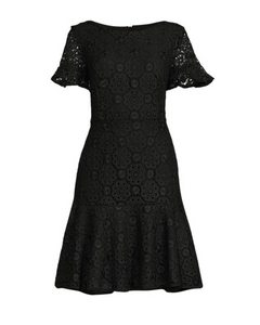 FOCUS by SHANI - Fit and Flare Embroidered Lace Dress