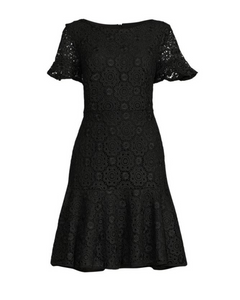 Focus by Shani Embroidered Lace Fit & Flare Dress in Black Focus by Shani Embroidered Lace Fit & Flare Dress in Black