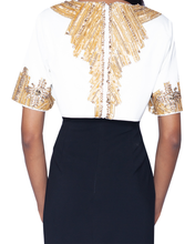 Load image into Gallery viewer, Beaded Popover Column Gown