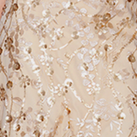 Load image into Gallery viewer, V-Neck Gold Fit and Flare Embroidered Gown