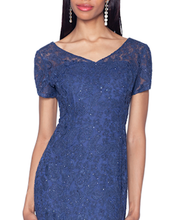 Load image into Gallery viewer, V-Neck Lace Gown with All Over Crystals