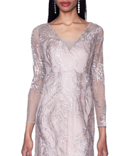 Load image into Gallery viewer, V-Neck Beaded Fit and Flare Gown