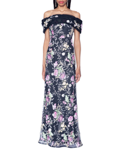 Load image into Gallery viewer, Off The Shoulder Novelty Embroidery Gown