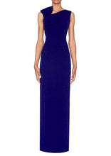 Load image into Gallery viewer, FOCUS by Shani - Sleeveless Bow Gown in Navy