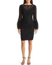 Load image into Gallery viewer, Lace Feather Trim Sheath Dress