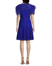 Load image into Gallery viewer, Fit and Flare Lace Dress with Feather Sleeves