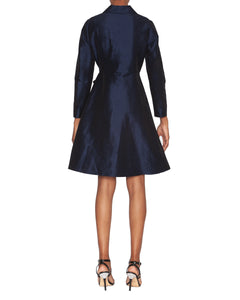 navy satin wrap dress Baltic Born Womens Vara Satin Maxi Wrap Dress | Navy