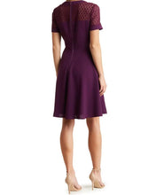 Load image into Gallery viewer, FOCUS by Shani — Crepe Fit &amp; Flare Dress in Berry