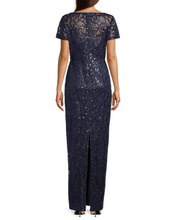 Load image into Gallery viewer, Sequin Illusion Gown in Navy