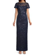 Load image into Gallery viewer, Sequin Illusion Gown in Navy
