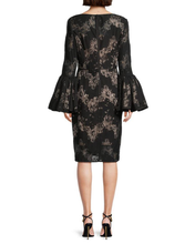 Load image into Gallery viewer, Bell Sleeve Chevron Lace Dress
