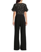 Load image into Gallery viewer, FOCUS by Shani — Lace Flutter Sleeve Keyhole Jumpsuit